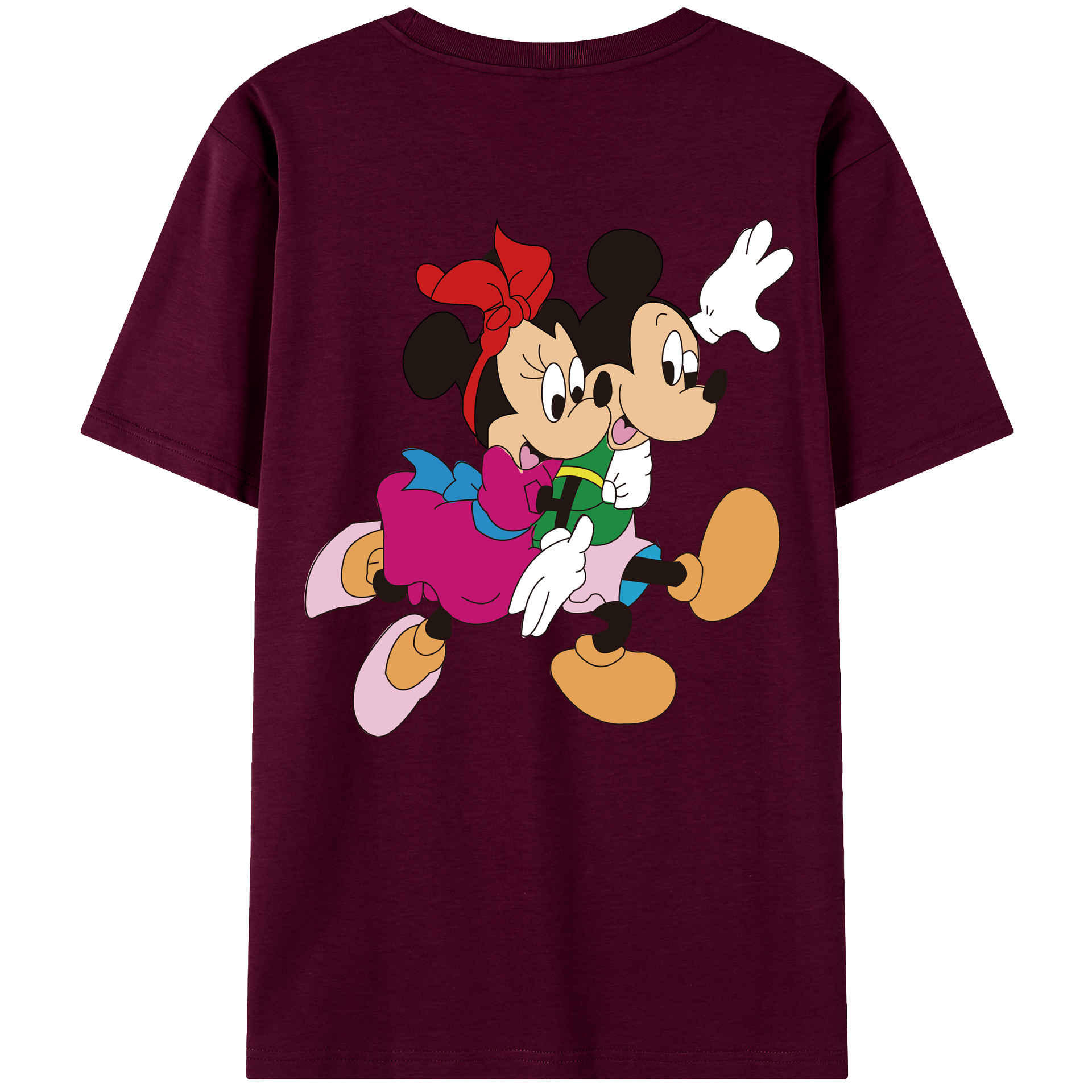 （画像用） ミッキーマウス Mickey Mouse レディース半袖Tシャツ(バックプリント)
